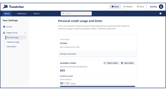 Credit Usage - Help Center-1